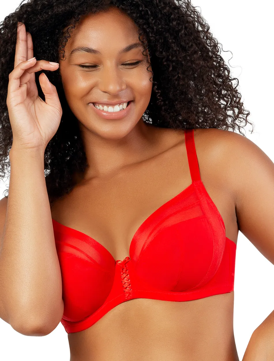 Parfait Shea Plunge Bra Underwired Unlined Bra, Racing Red | Red Parfait Plunge Bra | Red Plunge Bra