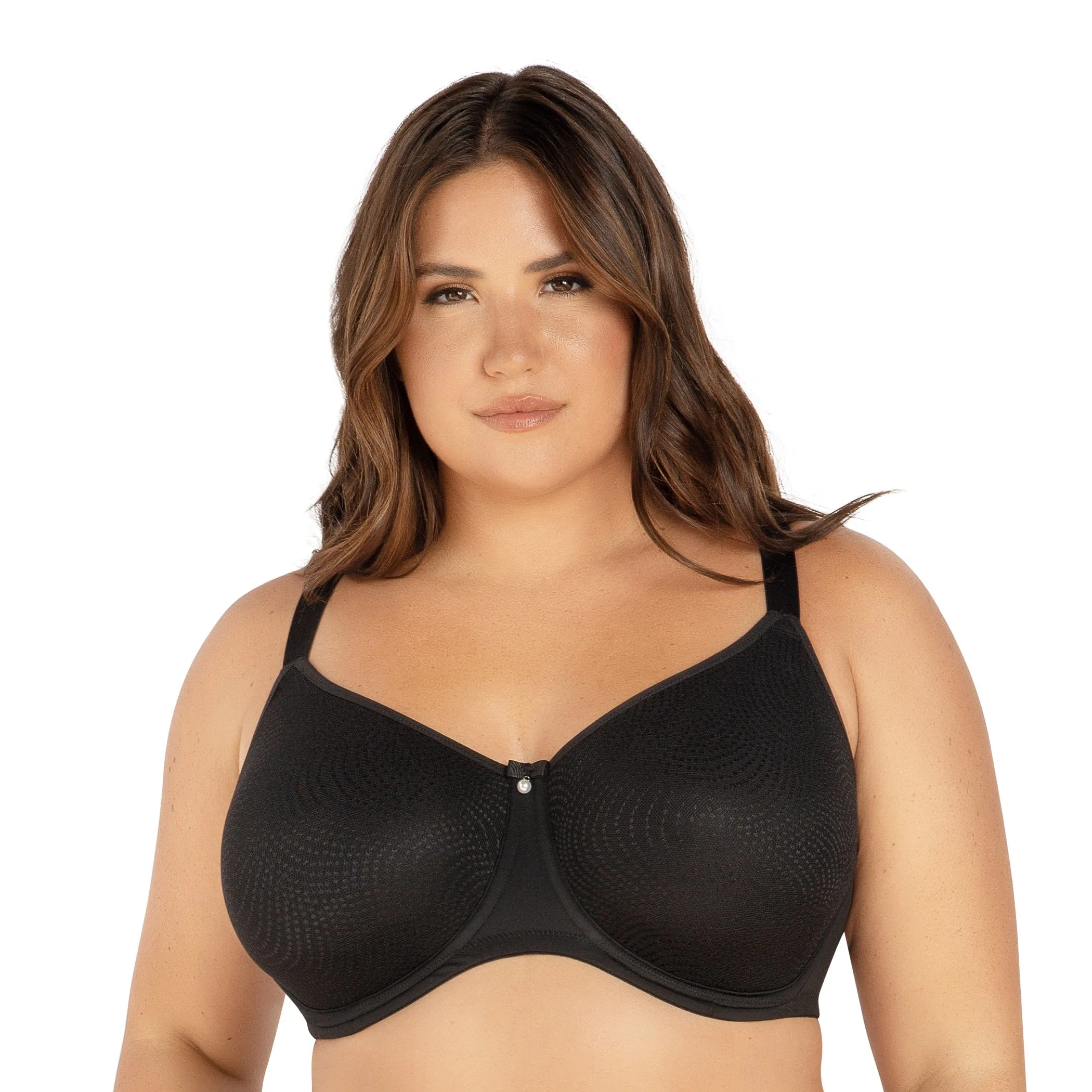 Pearl Non-padded Seamless Minimizer Bra - Black