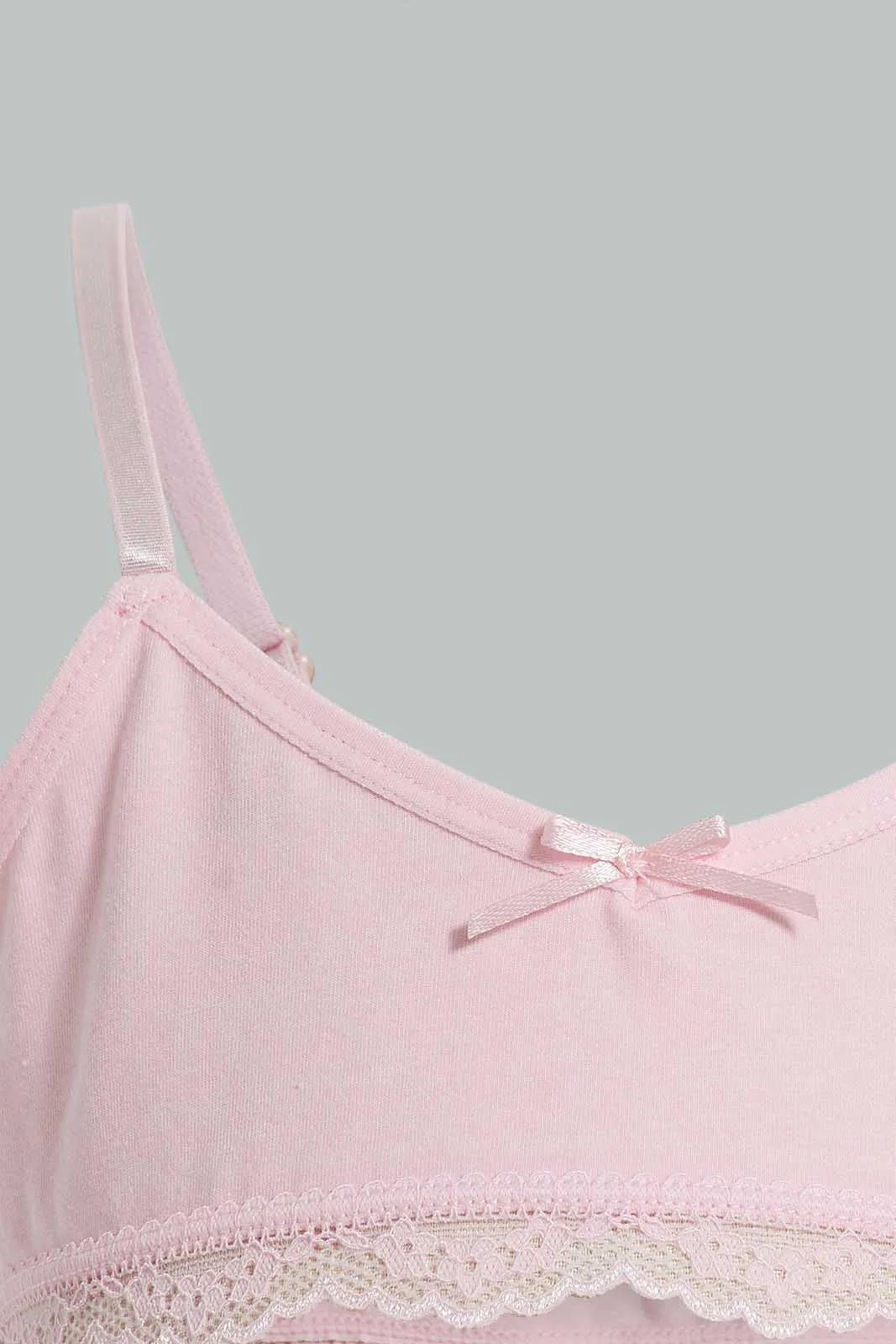 Pink And White Non-Wired Bra For Senior Girls (Pack of 2)