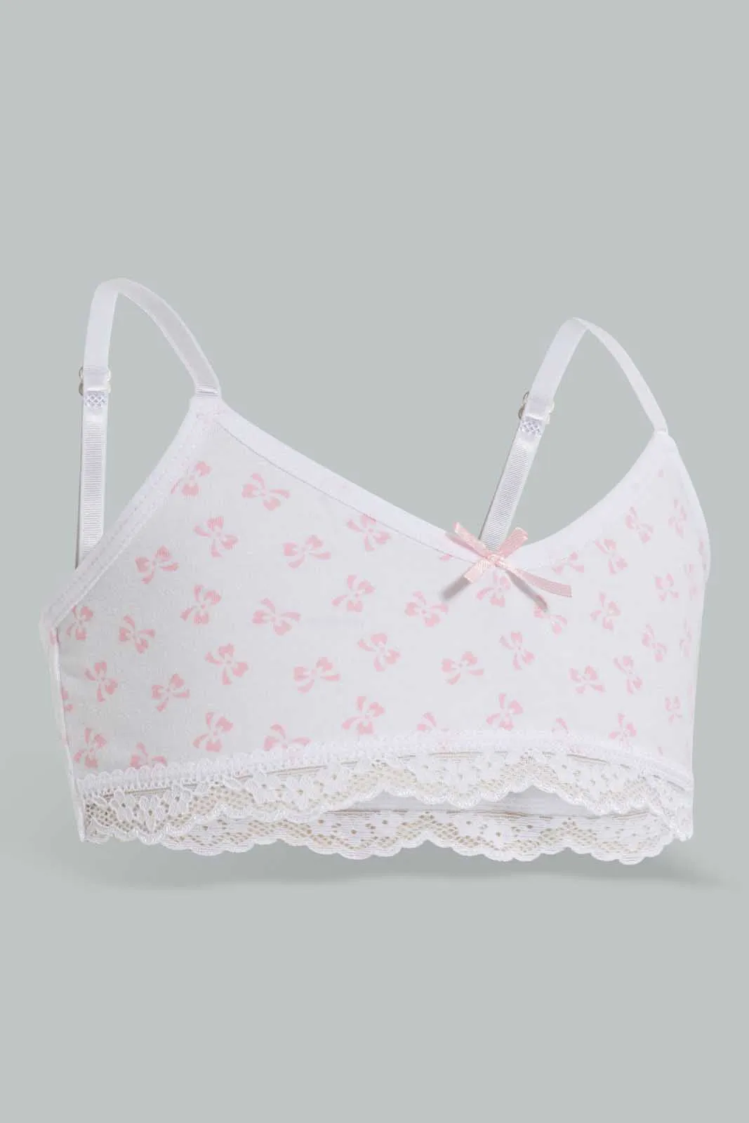 Pink And White Non-Wired Bra For Senior Girls (Pack of 2)