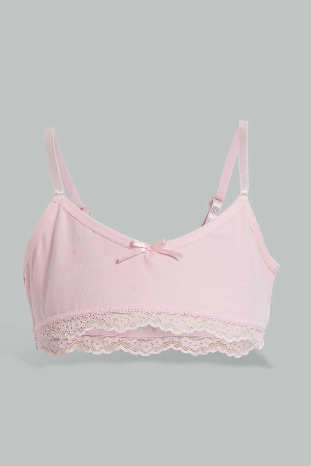 Pink And White Non-Wired Bra For Senior Girls (Pack of 2)