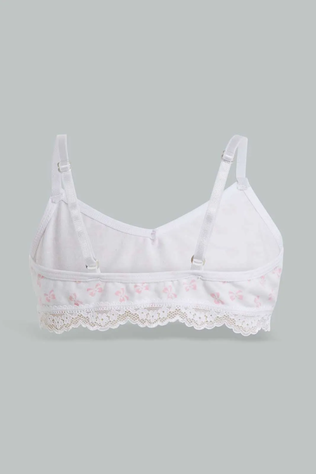 Pink And White Non-Wired Bra For Senior Girls (Pack of 2)