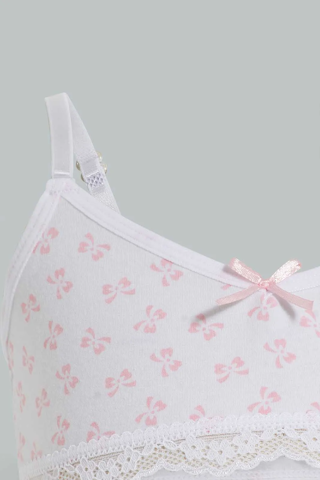 Pink And White Non-Wired Bra For Senior Girls (Pack of 2)