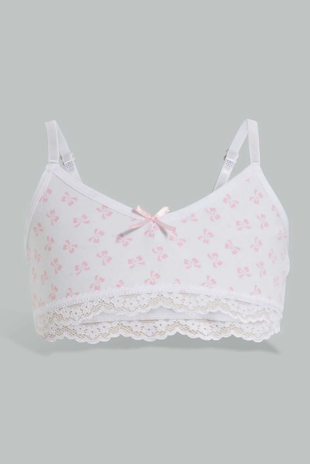 Pink And White Non-Wired Bra For Senior Girls (Pack of 2)