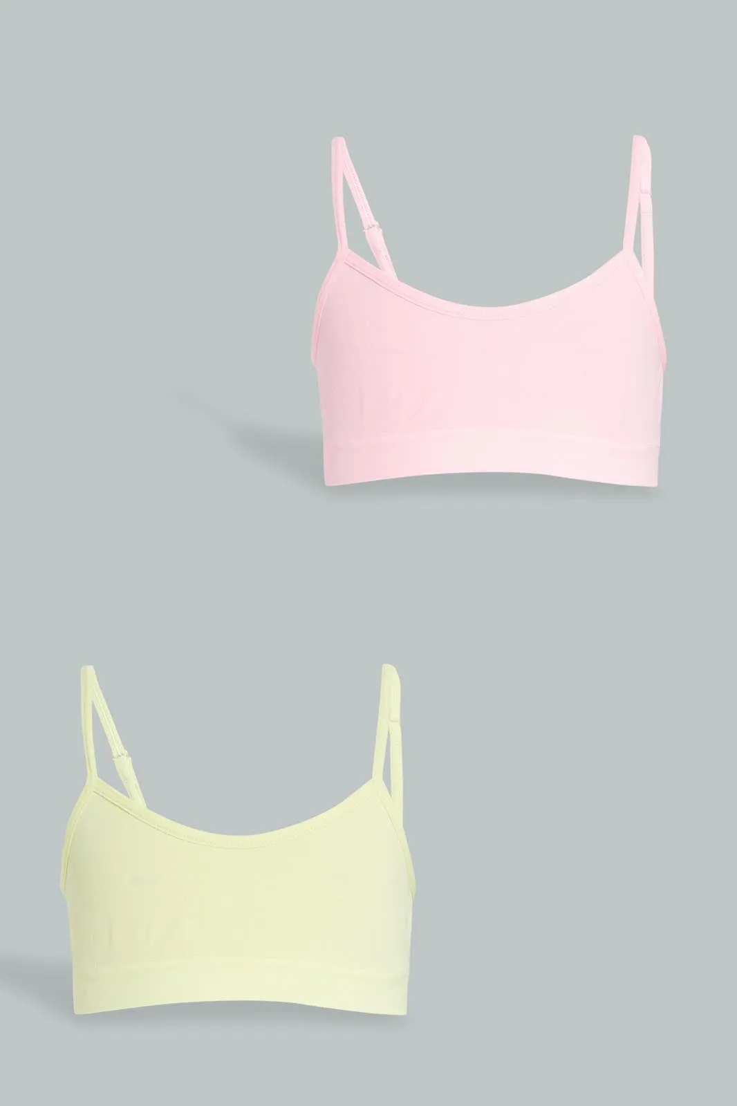 Pink And Yellow Comfort Bra For Senior Girls (Pack of 2)