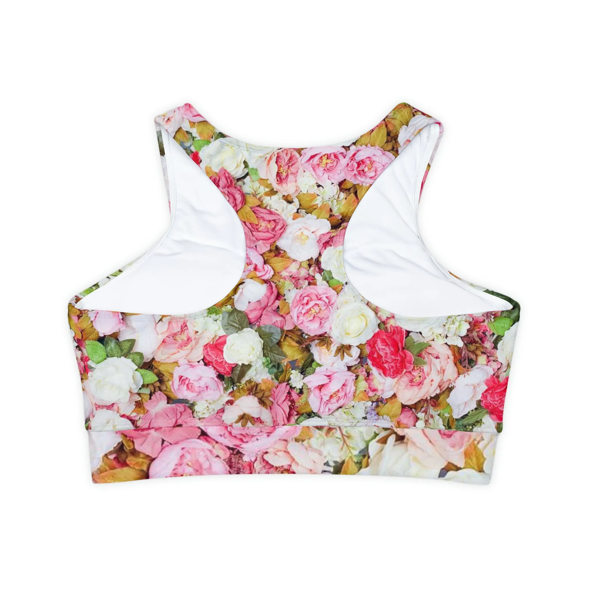 Pink Flowers - Inovax Padded Sports Bra