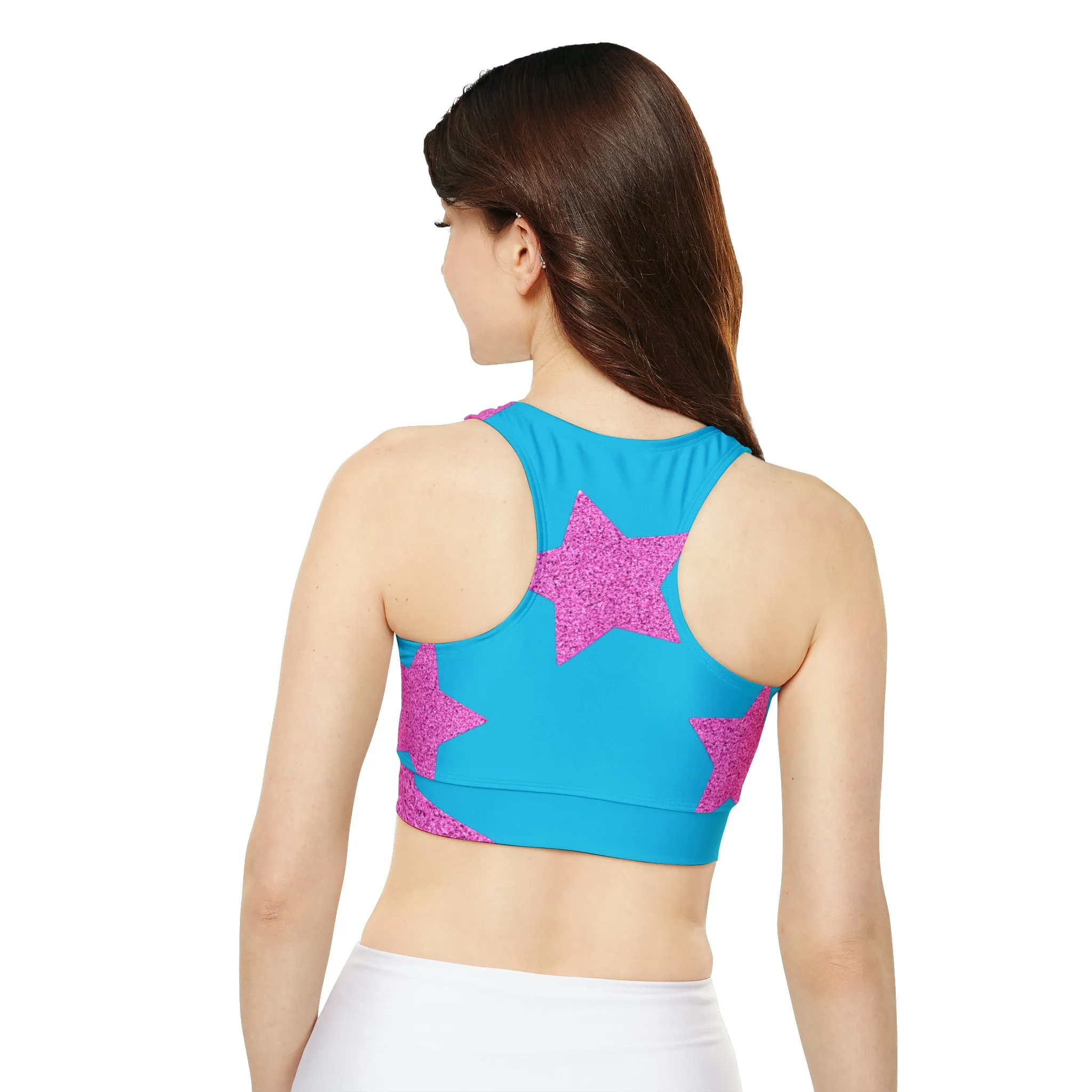 Pink Stars - Inovax Padded Sports Bra