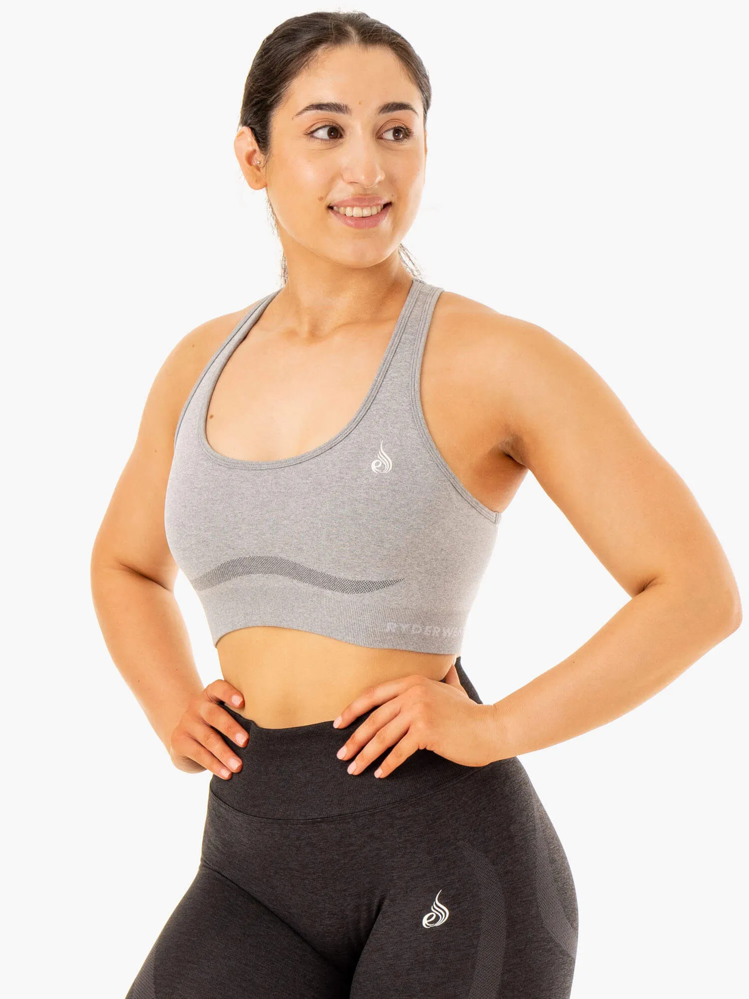 Sculpt Seamless Racer Back Sports Bra - Grey Marl