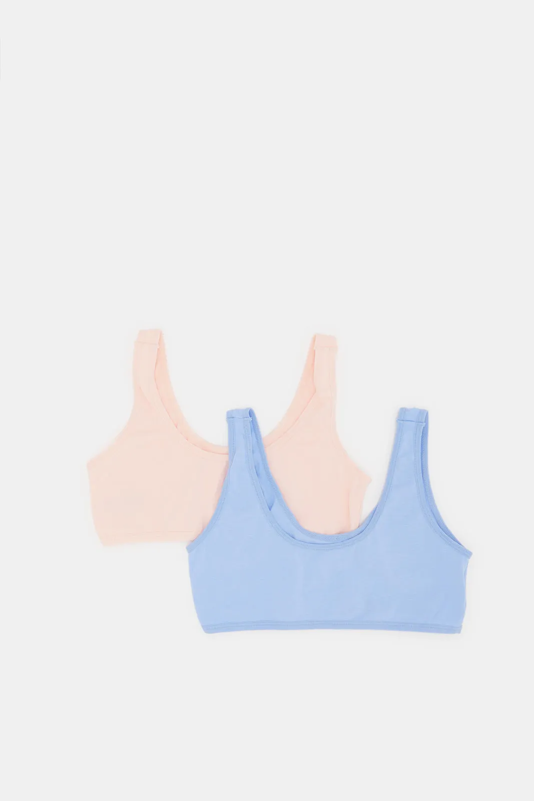 Senior Girls Blue And Yellow Non-Padded Bra (Pack of 2)