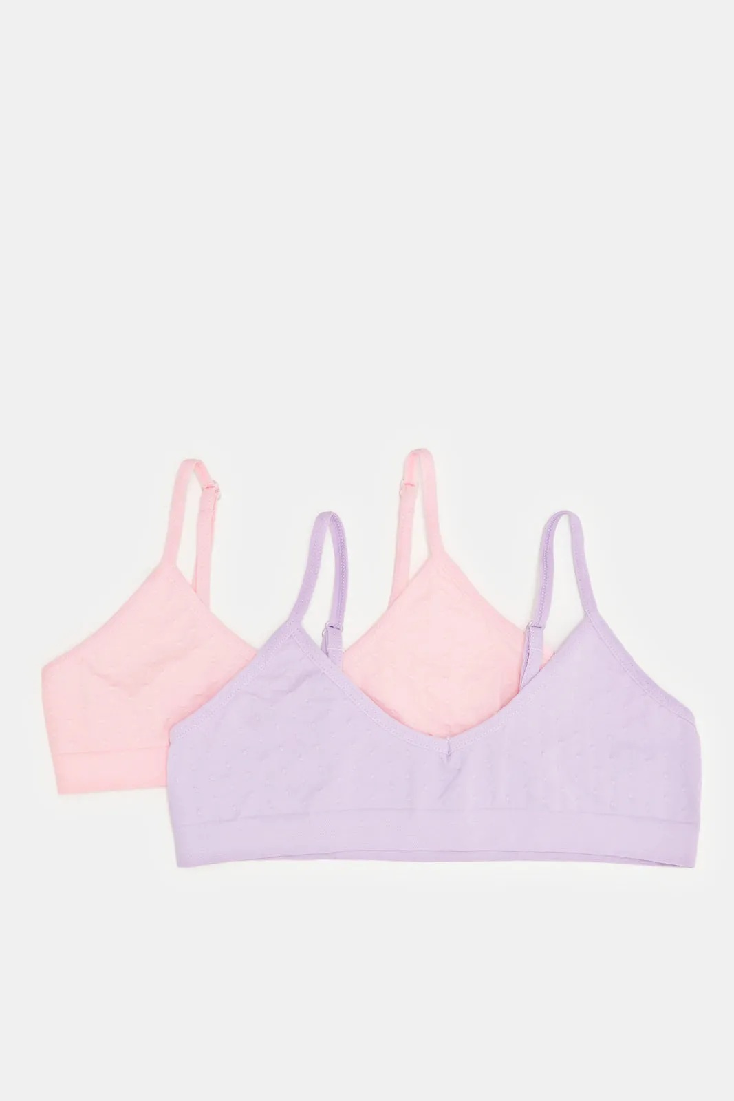 Senior Girls Pink And Purple Bra Set (2 Piece)