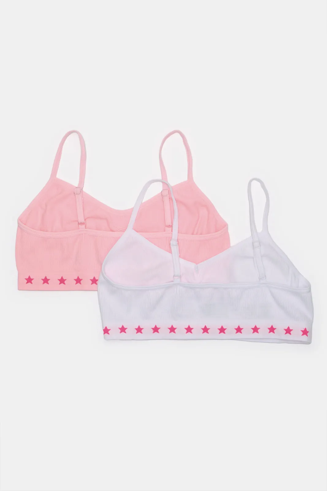 Senior Girls Pink And White Bra (Pack of 2)