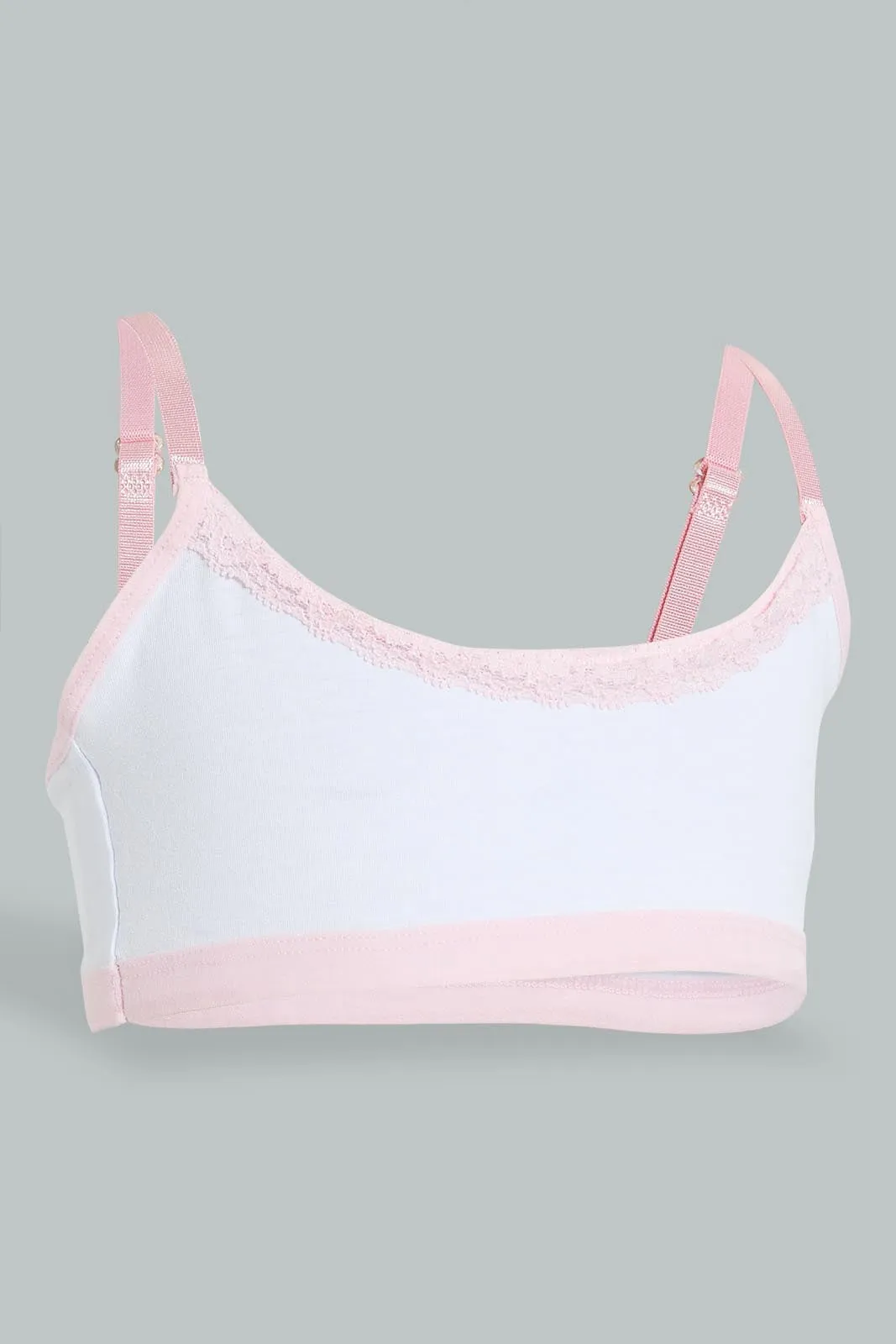 Senior Girls White And Pink Comfort Bra (Pack of 2)