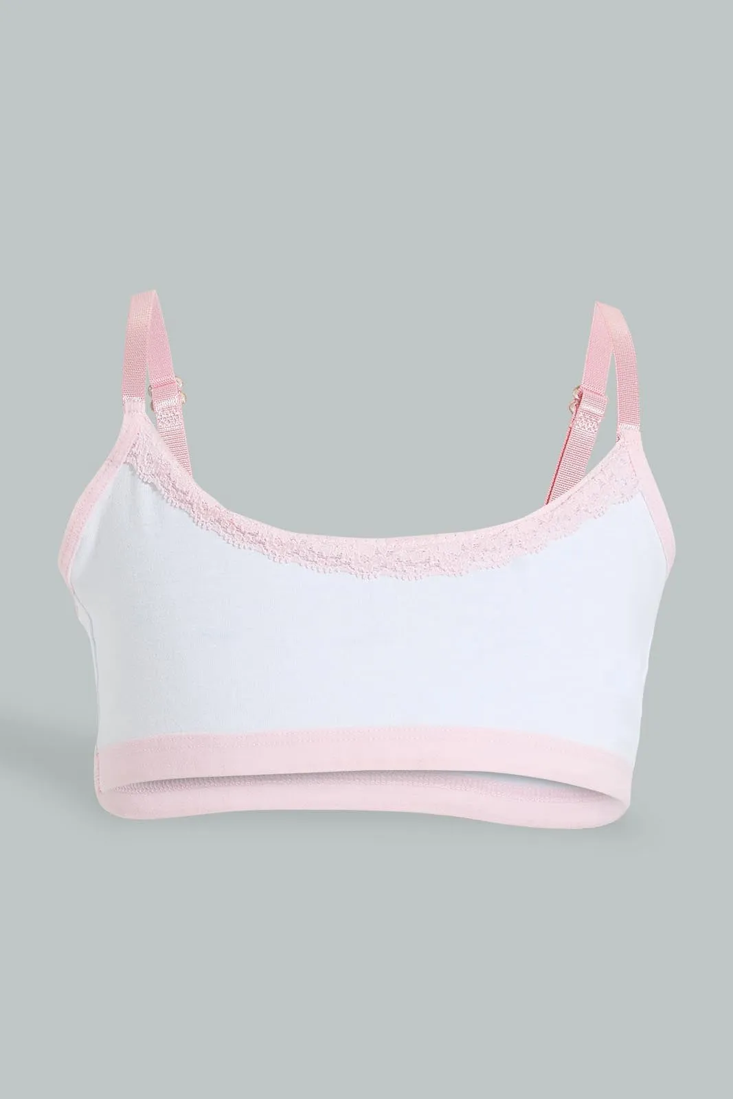 Senior Girls White And Pink Comfort Bra (Pack of 2)