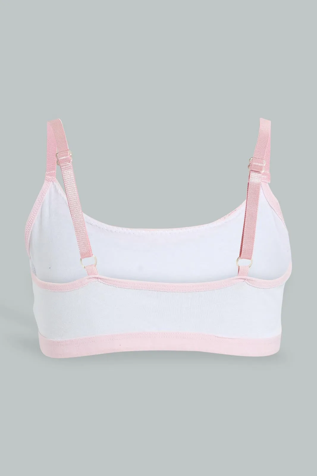 Senior Girls White And Pink Comfort Bra (Pack of 2)