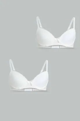 Senior Girls White Padded Bra (Pack of 2)