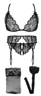 Sexy bras set lace transparent push up