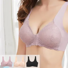 Sexy Girls Plus Size Bras Push Up Gather Lingerie Women Nursing Bra Front Clouse Lace Trim Bralette Brassiere нижнее белье