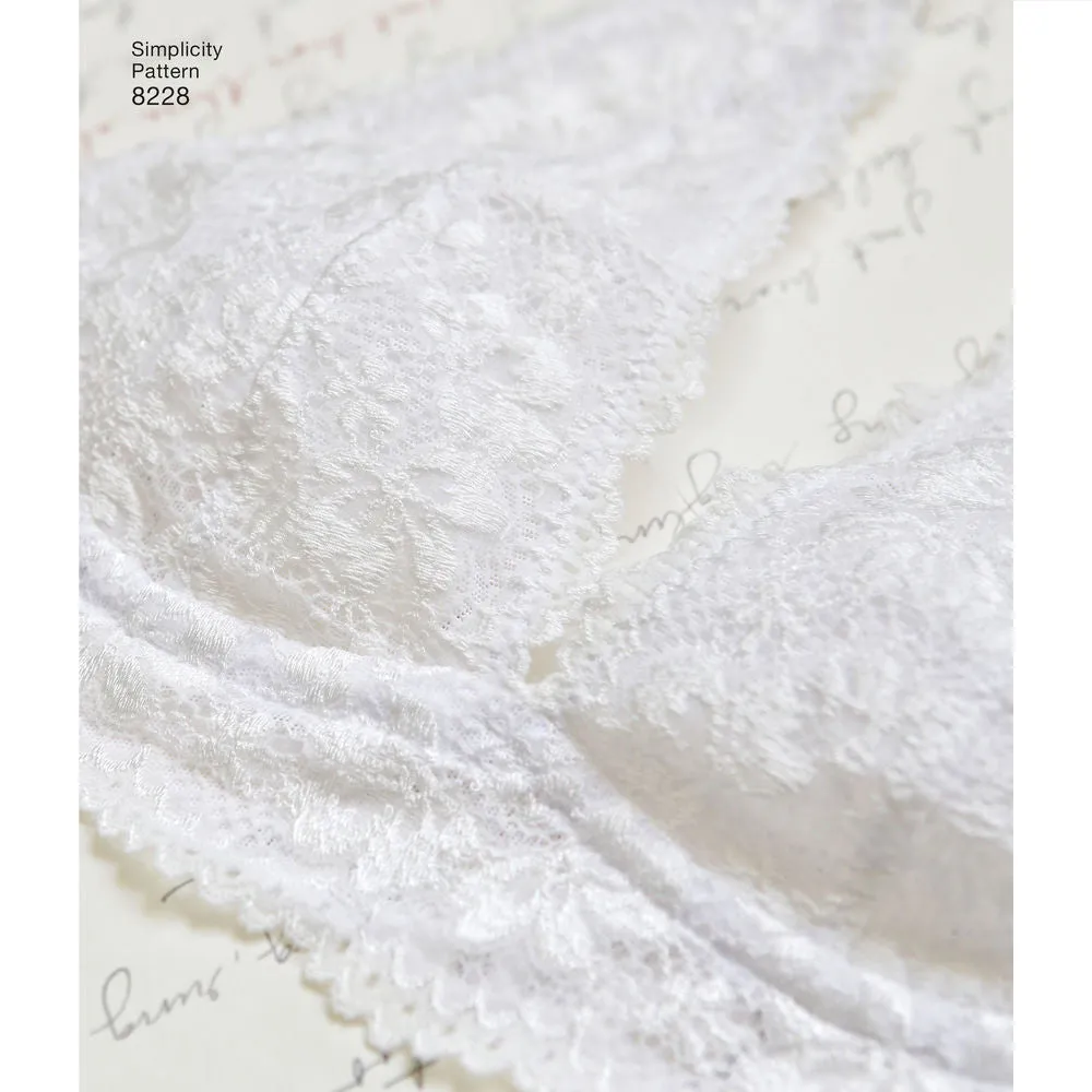 Simplicity Pattern S8228 Misses' Soft Cup Bras & Panties