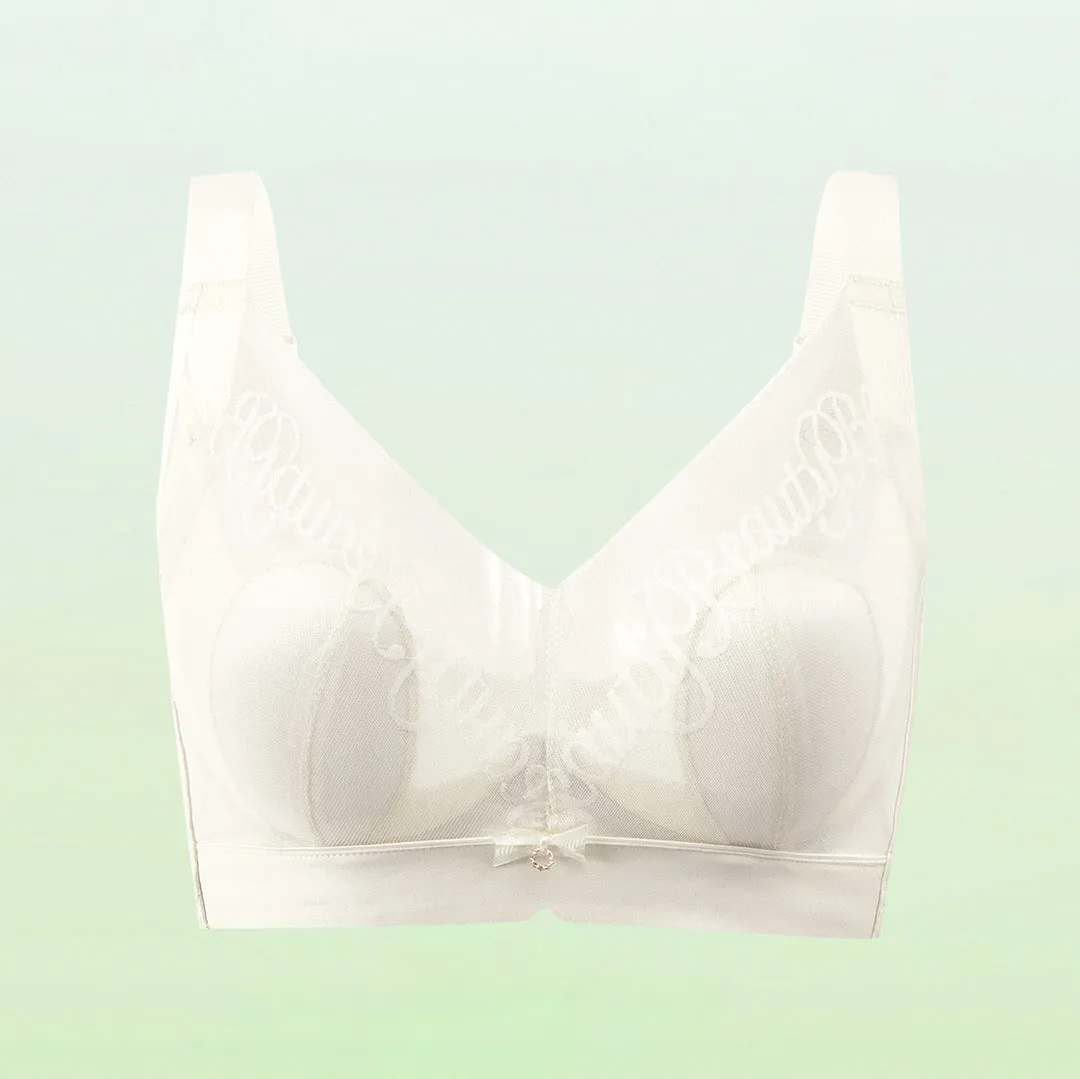 Spring and summer sexy rabbit ear cup ultra-thin crystal cup gathered breathable big chest small underwear women's adjustable bra