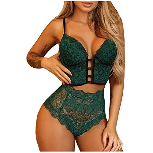 Spritumn-Home Sexy Lingerie Set for Women Naughty,Women's Sexy Push Up Bra and Knickers Sets Strap Dress Lace Cup Nightwear Underwear for Women Plus Size UK 8 10 12 14 16 18 20