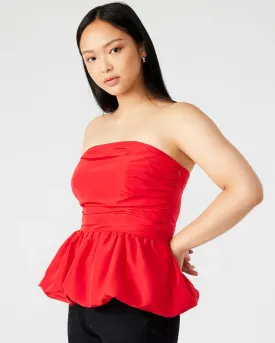 STE Red Amari Strapless Peplum Top