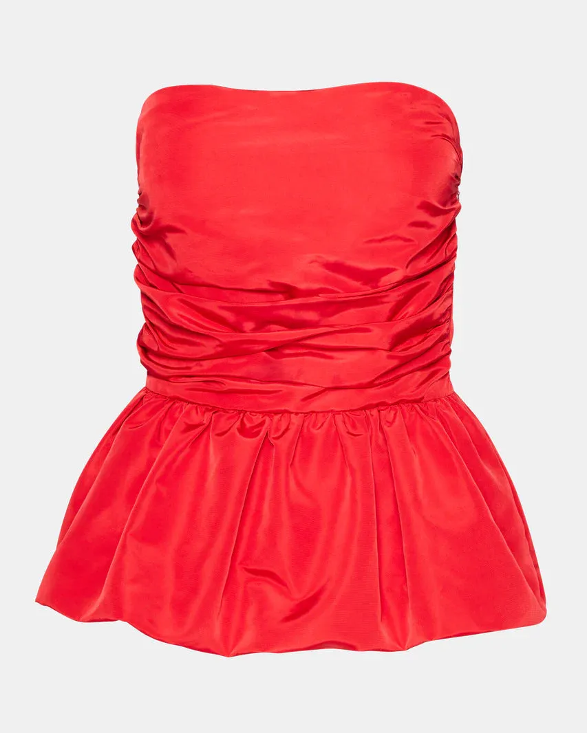 STE Red Amari Strapless Peplum Top