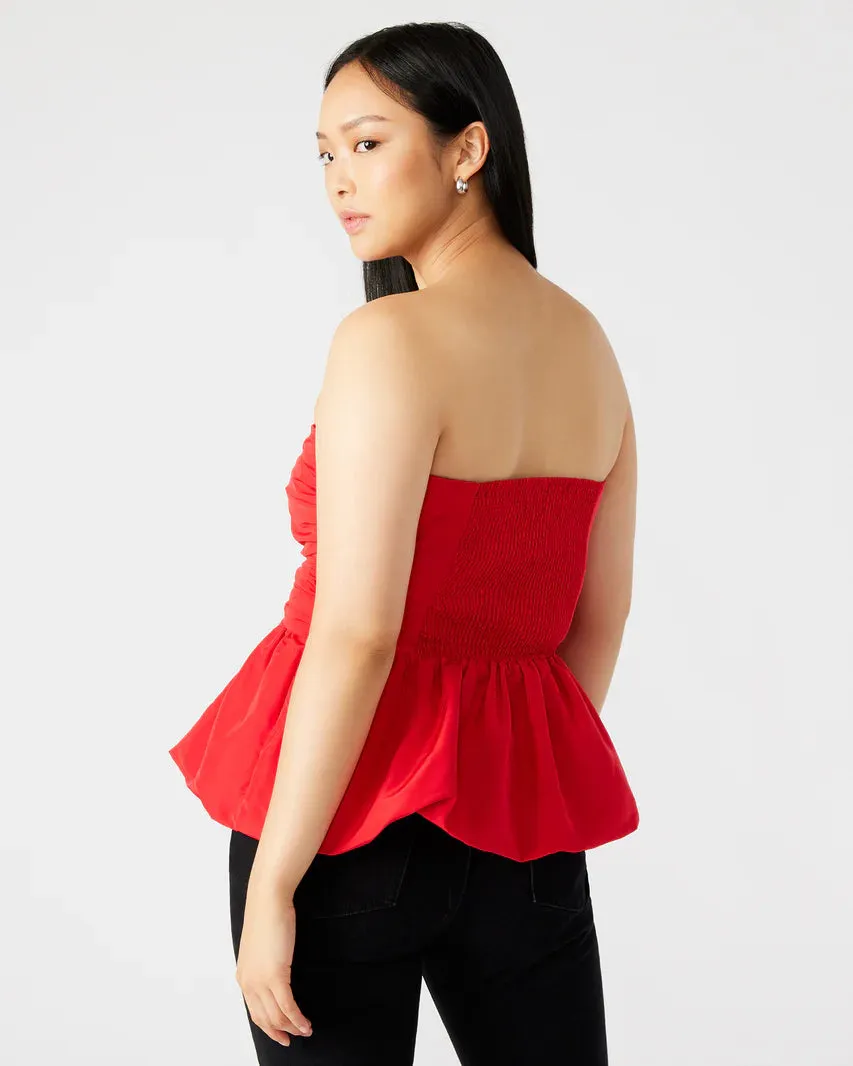 STE Red Amari Strapless Peplum Top