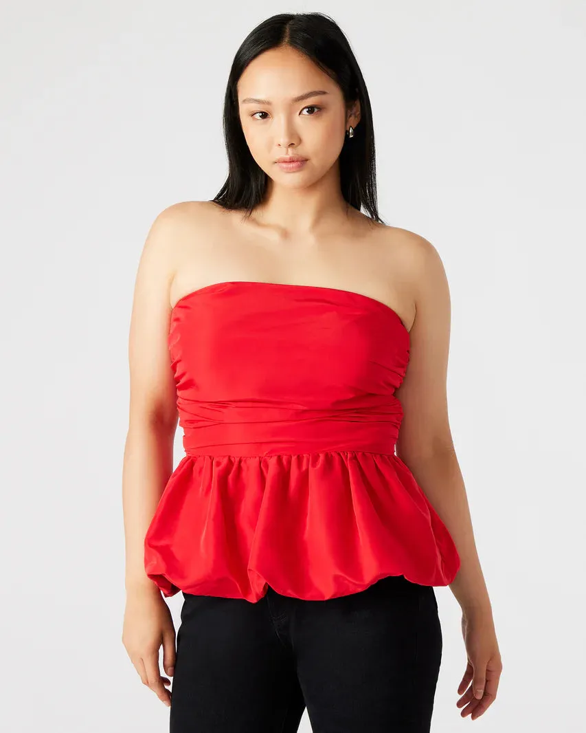 STE Red Amari Strapless Peplum Top