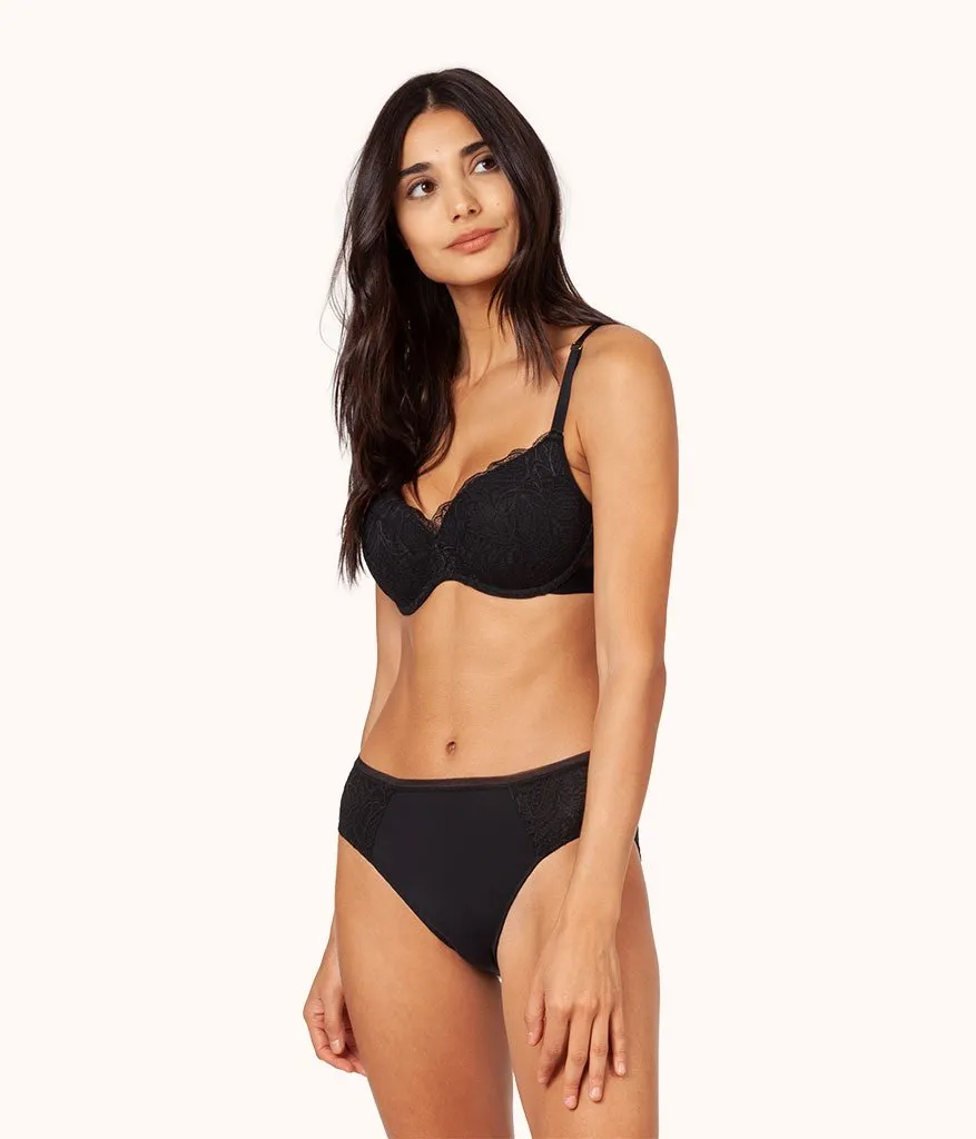 The Lace No-Wire Push-Up Bundle: Toasted Almond/Jet Black