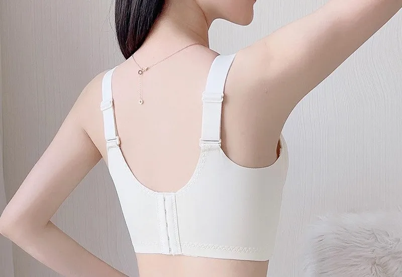 Underwear for women in summer, thin style, summer ultra-thin, gathered, side breasts, anti-sagging bras, large breasts, small adjustment bras