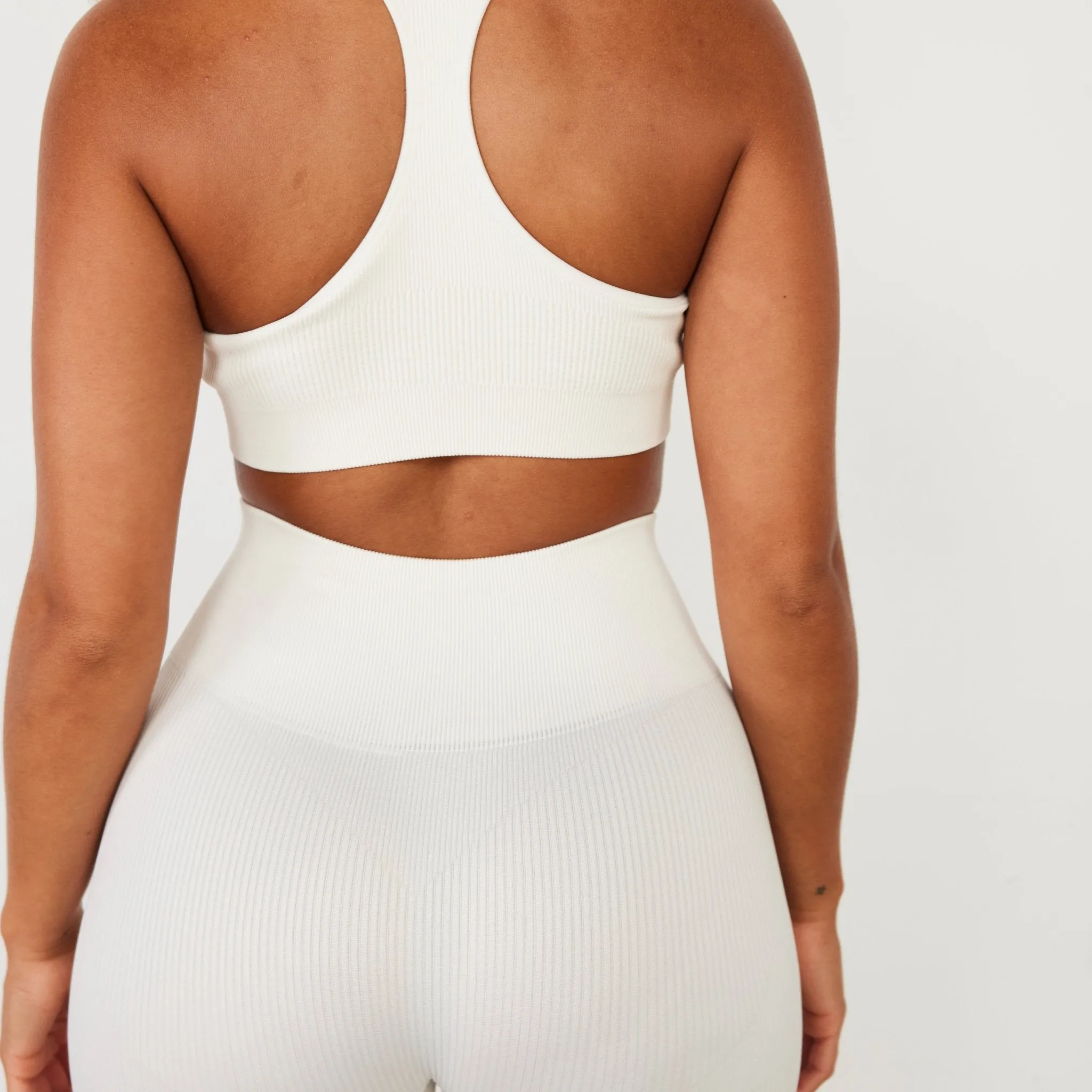 Vanquish Ribbed Seamless Marshmallow Racer Back Bra