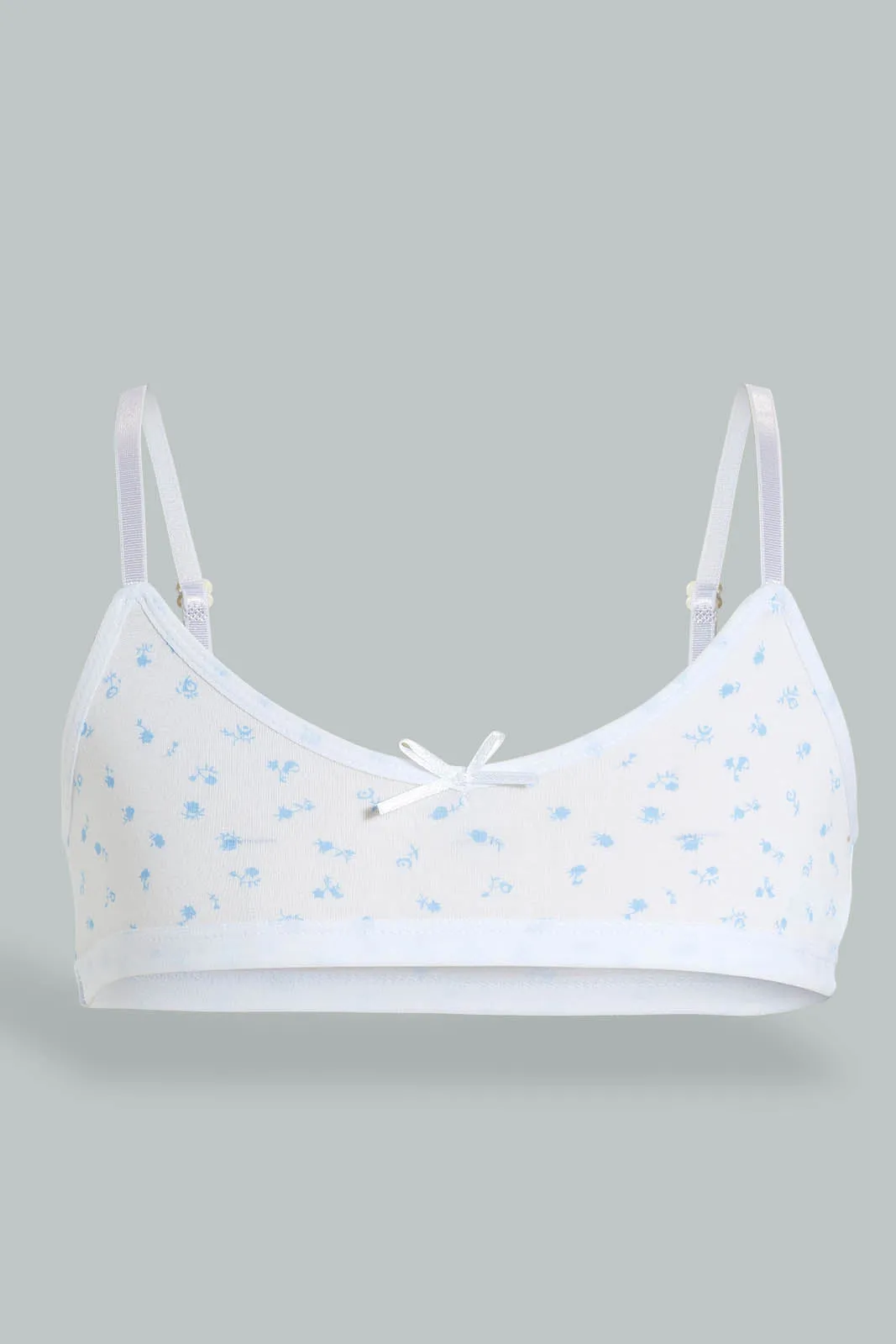 White And Blue Seamless Bra (Pack of 2)