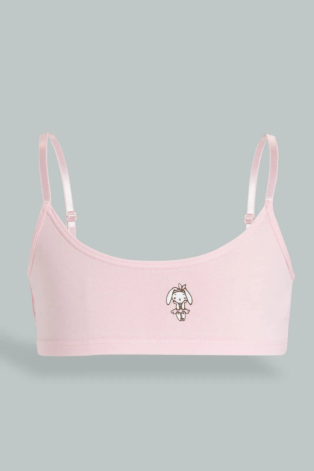 White And Pink Bunny Print Bra (Pack of 2)