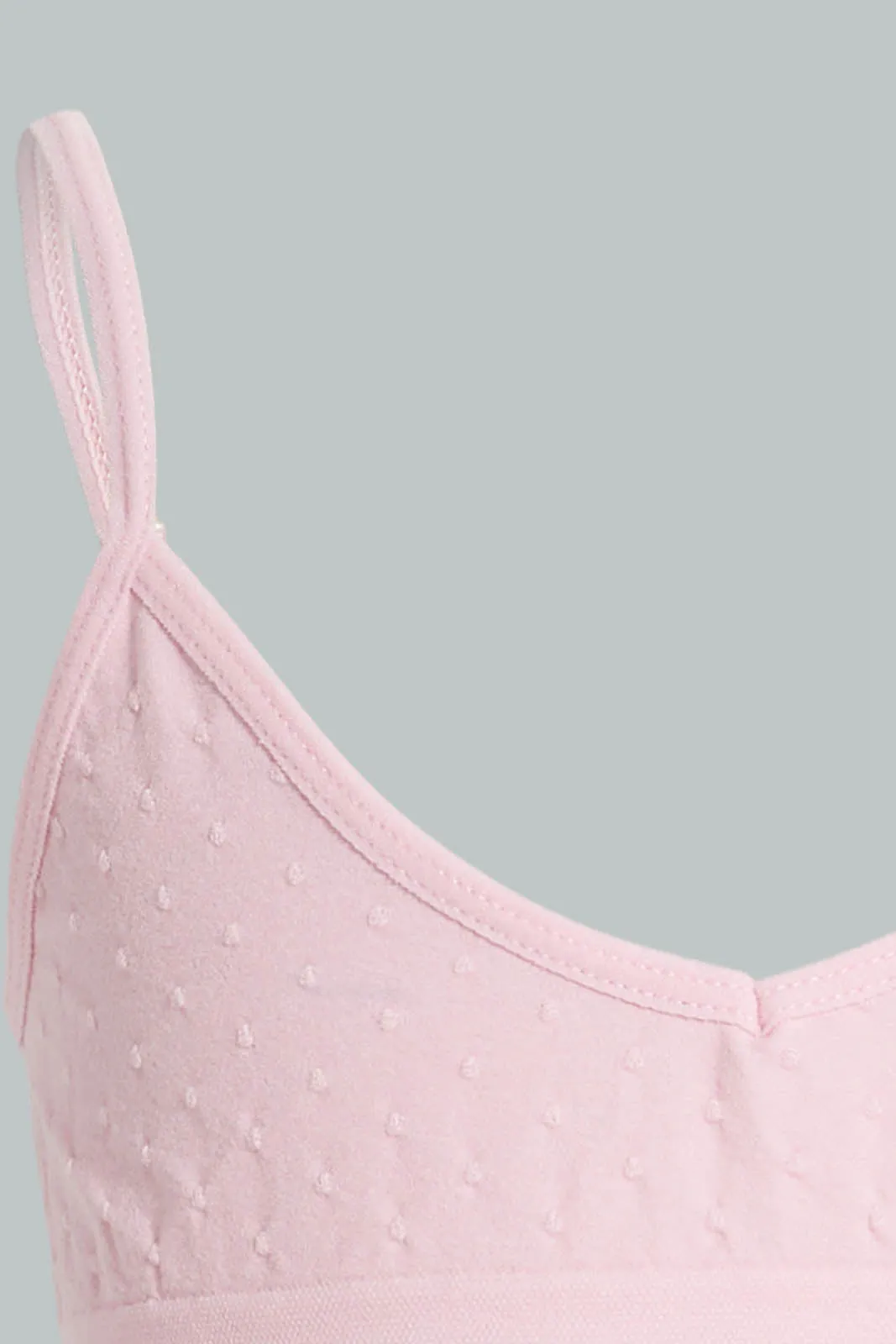 White And Pink Textured Comfort Bra For Senior Girls (Pack of 2)