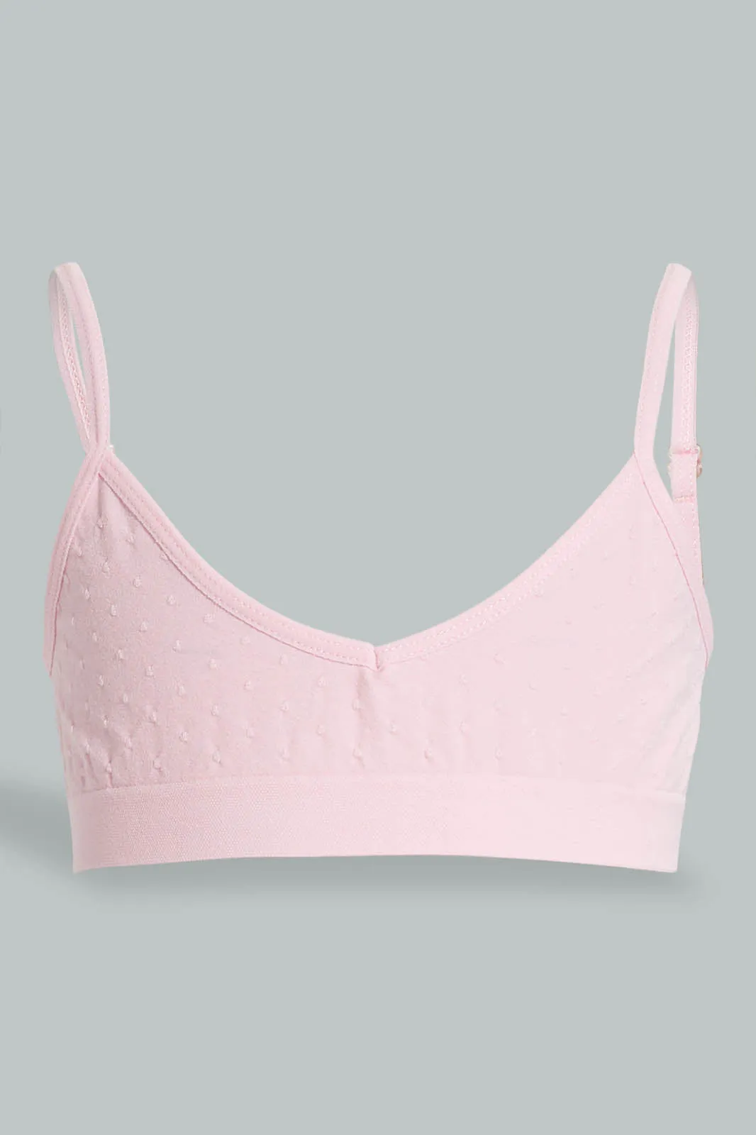 White And Pink Textured Comfort Bra For Senior Girls (Pack of 2)