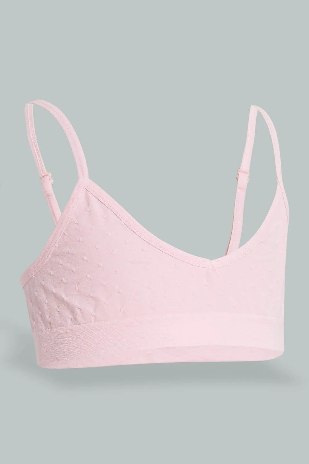 White And Pink Textured Comfort Bra For Senior Girls (Pack of 2)