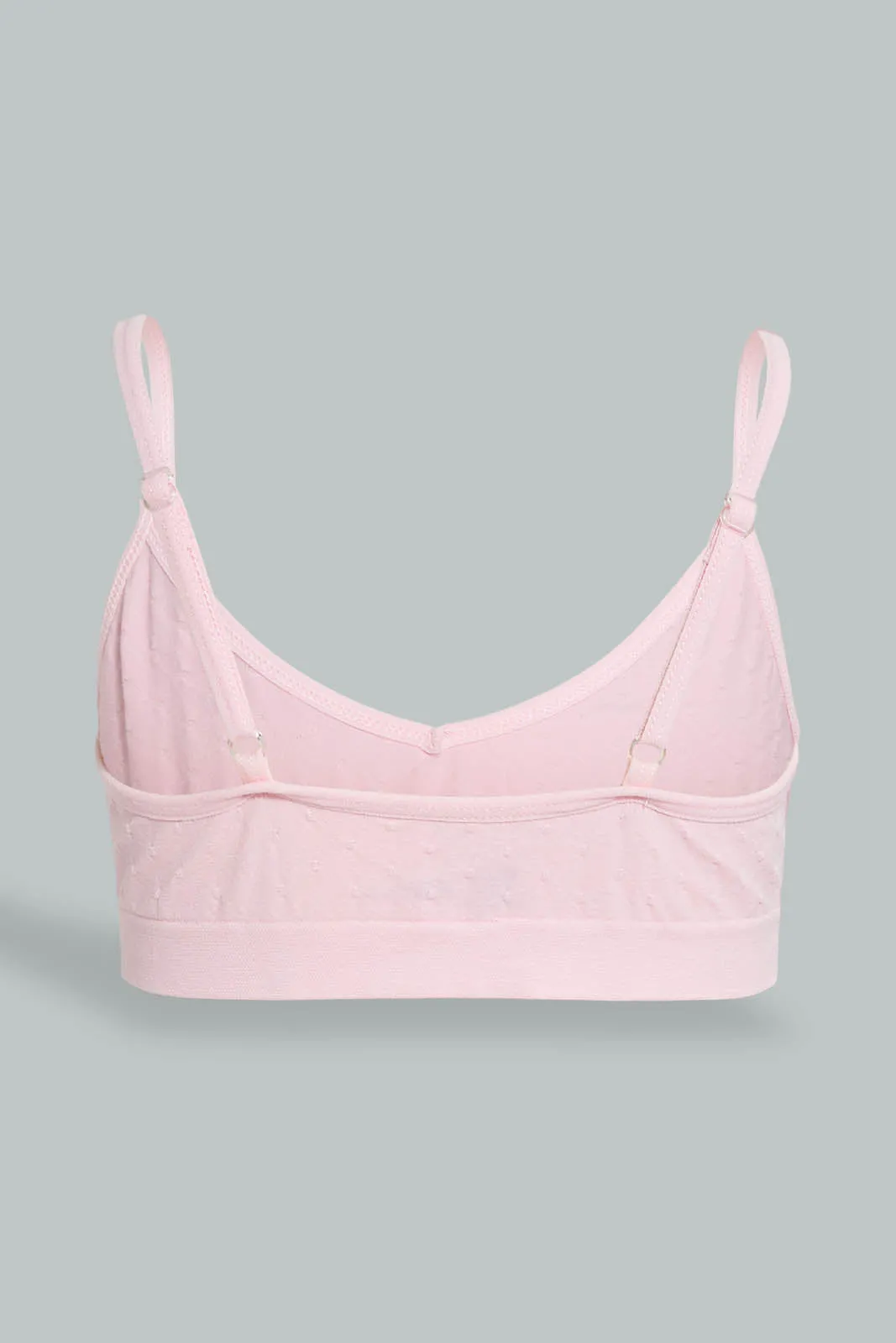 White And Pink Textured Comfort Bra For Senior Girls (Pack of 2)