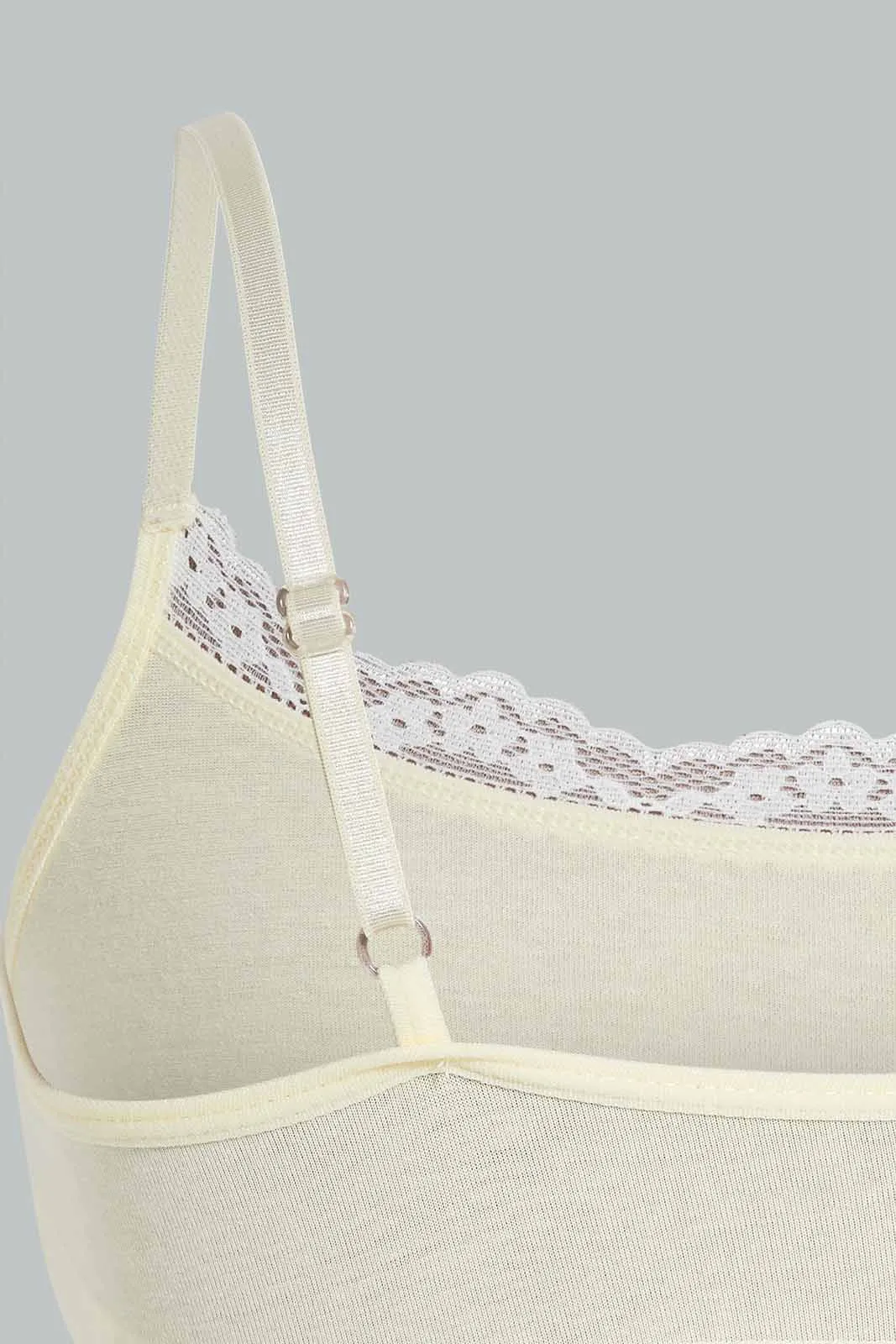 White And Yellow Plain Bra For Senior Girls (Pack of 2)