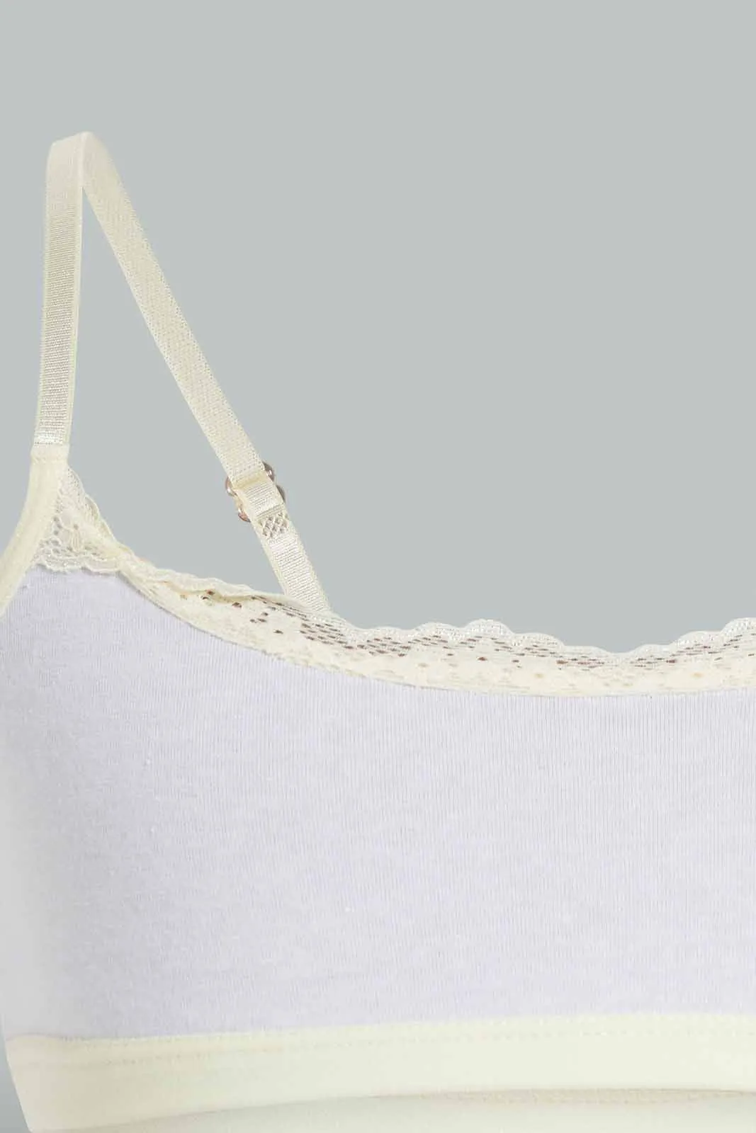 White And Yellow Plain Bra For Senior Girls (Pack of 2)