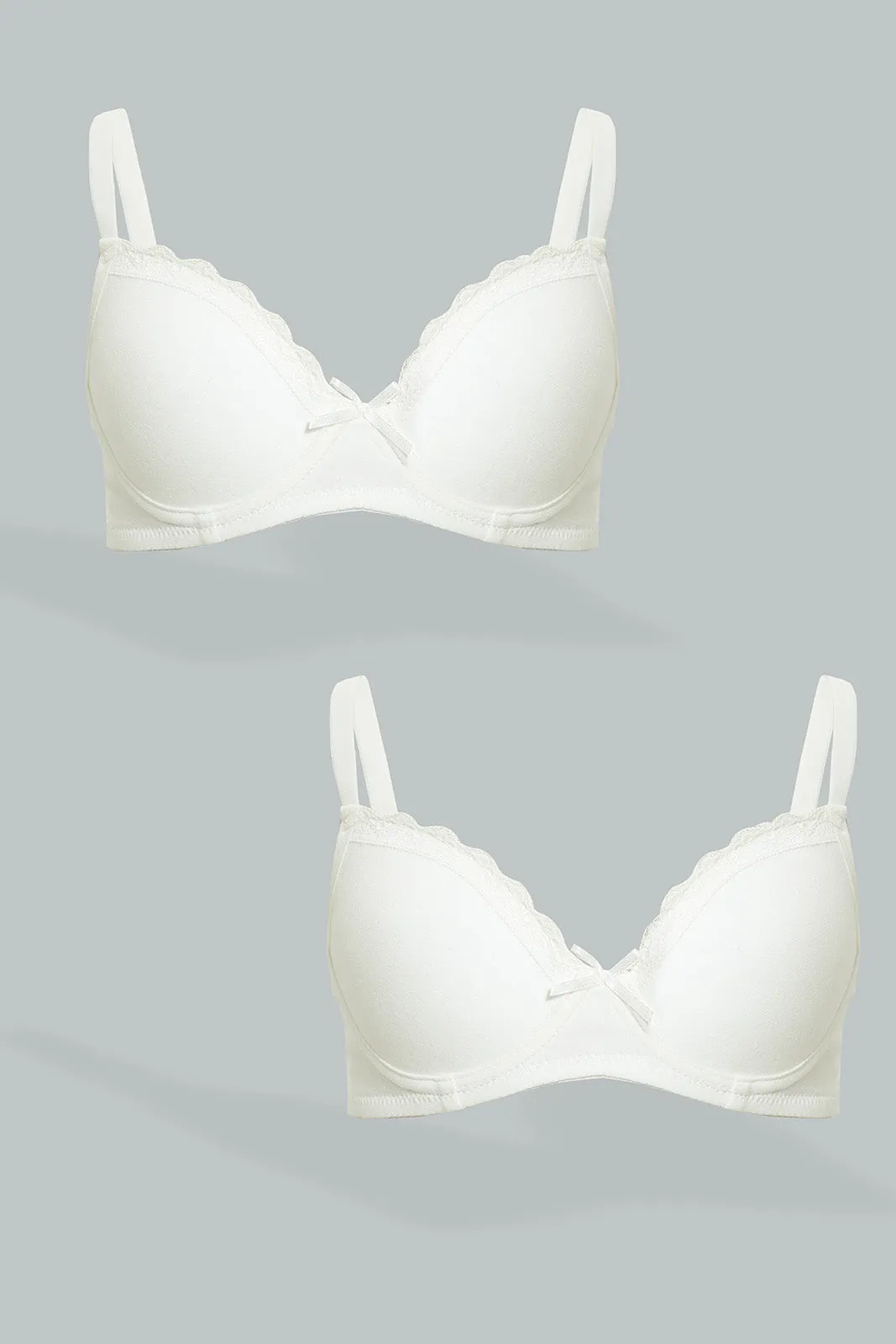 White Padded Bra Set (Pack Of 2)