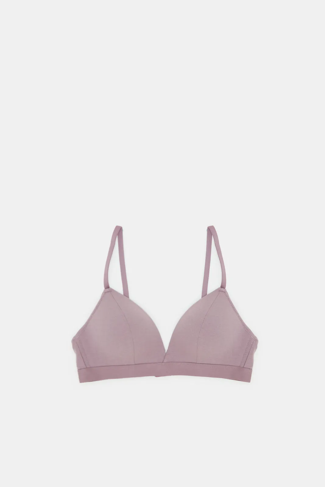 Women Lilac And Ivory Non Wired Bra Set (Pack of 2)