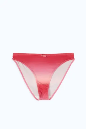 Women Pink Ombre Print High Leg Brief