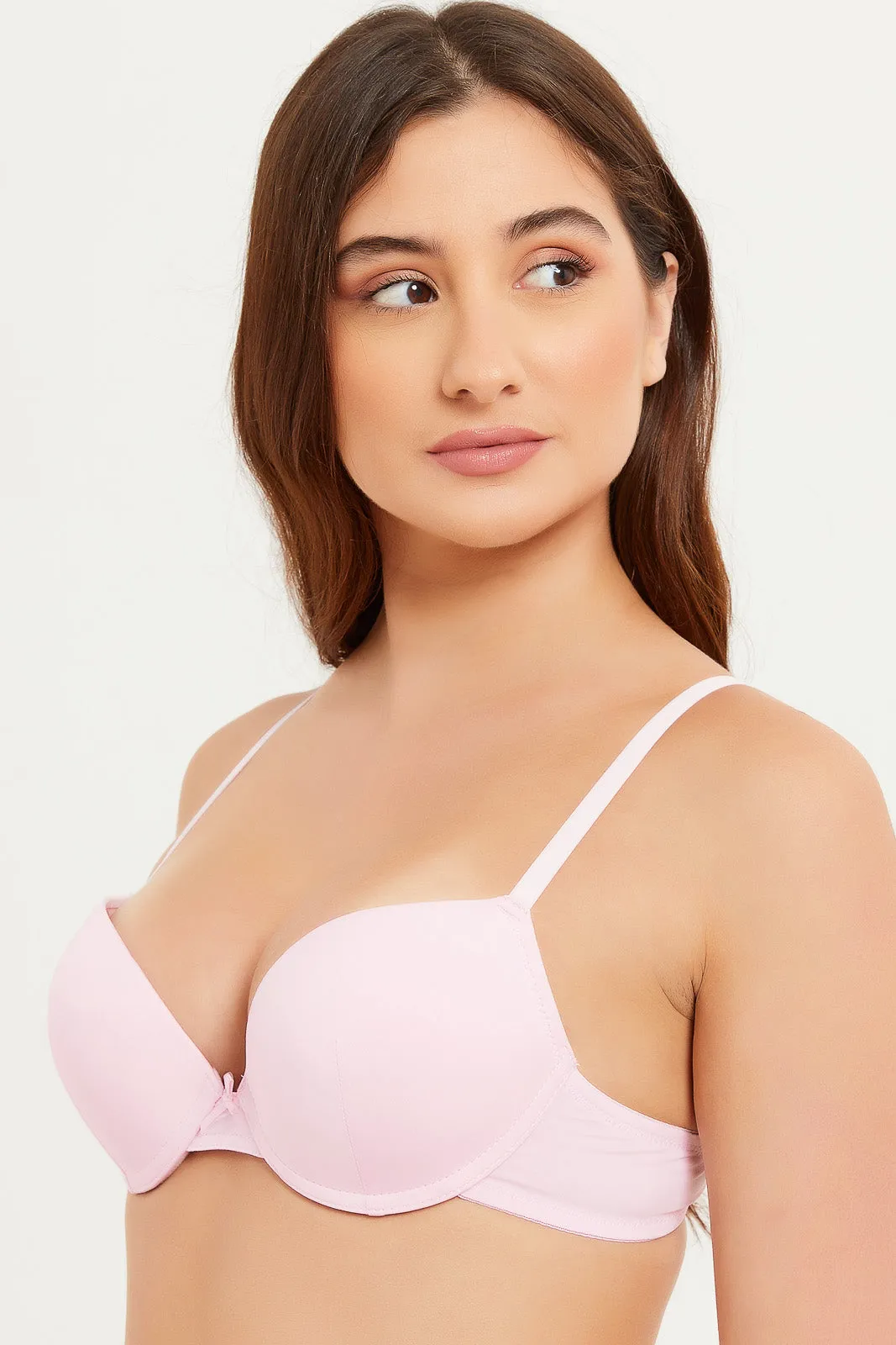 Women Pink Printed Push-Up Bra (Pack of 2)