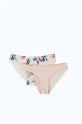 Women Printed Pink Full Brief Set (Pack Of 2)