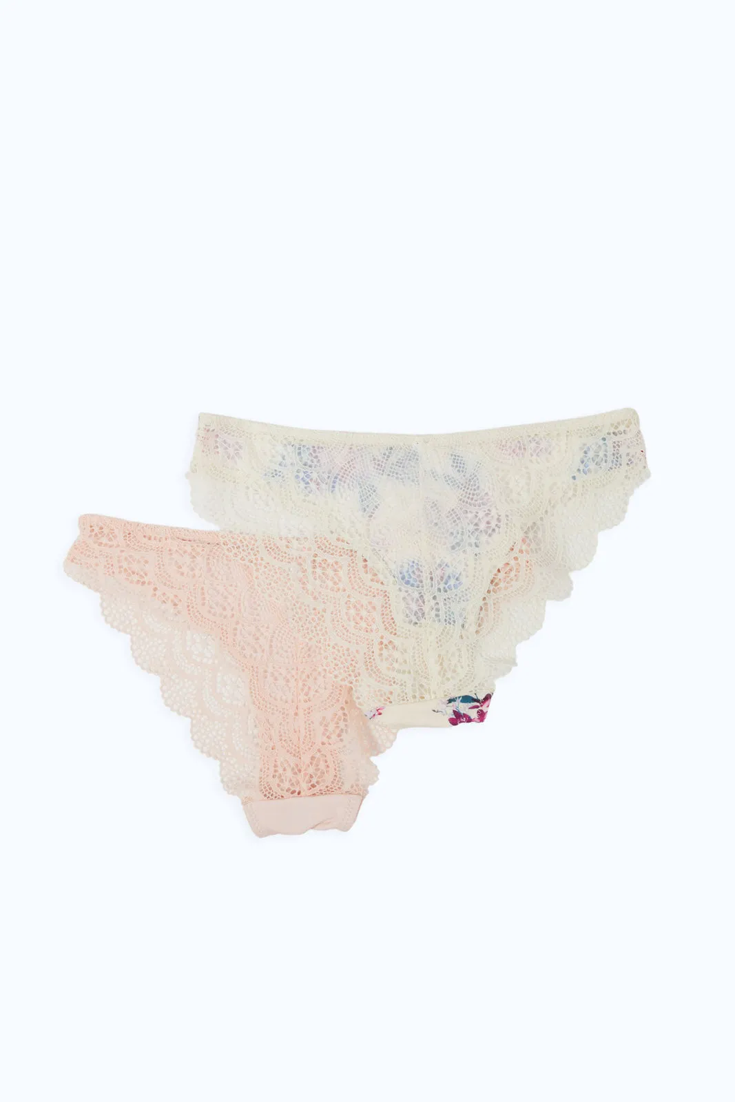 Women Printed Pink Full Brief Set (Pack Of 2)