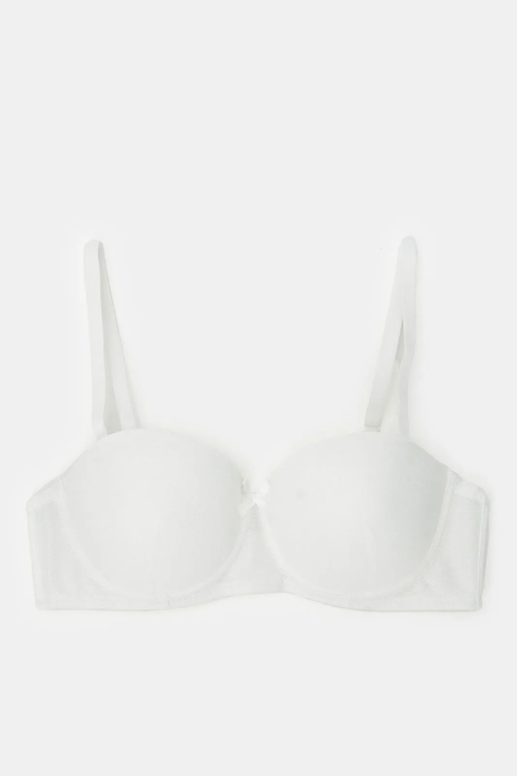 Women White And Blue Balconette Bra Set (Pack of 2)