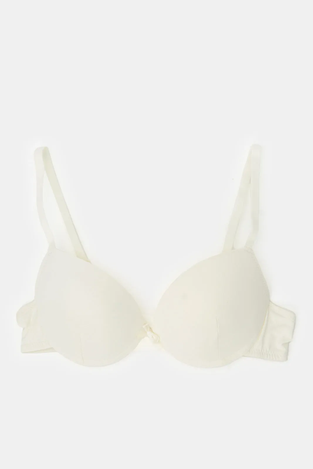 Women White And Ivory Push Up Bra Set (Pack of 2)