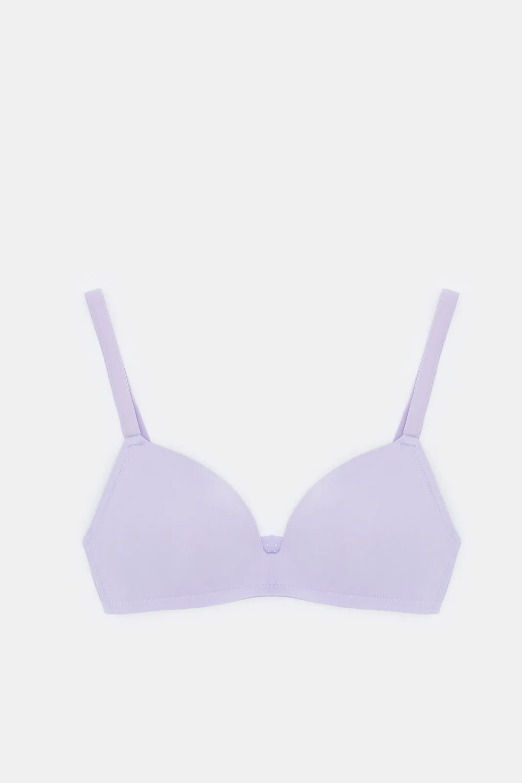 Women White And Lilac Print Non Wired Bra (Pack of 2)