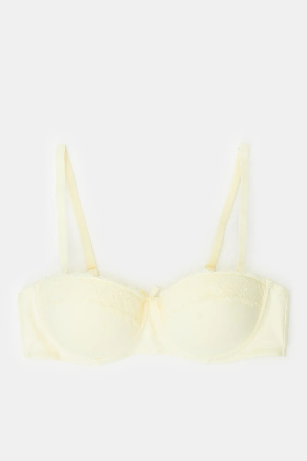 Women Yellow And Ivory Balconette Bra Set (Pack of 2)