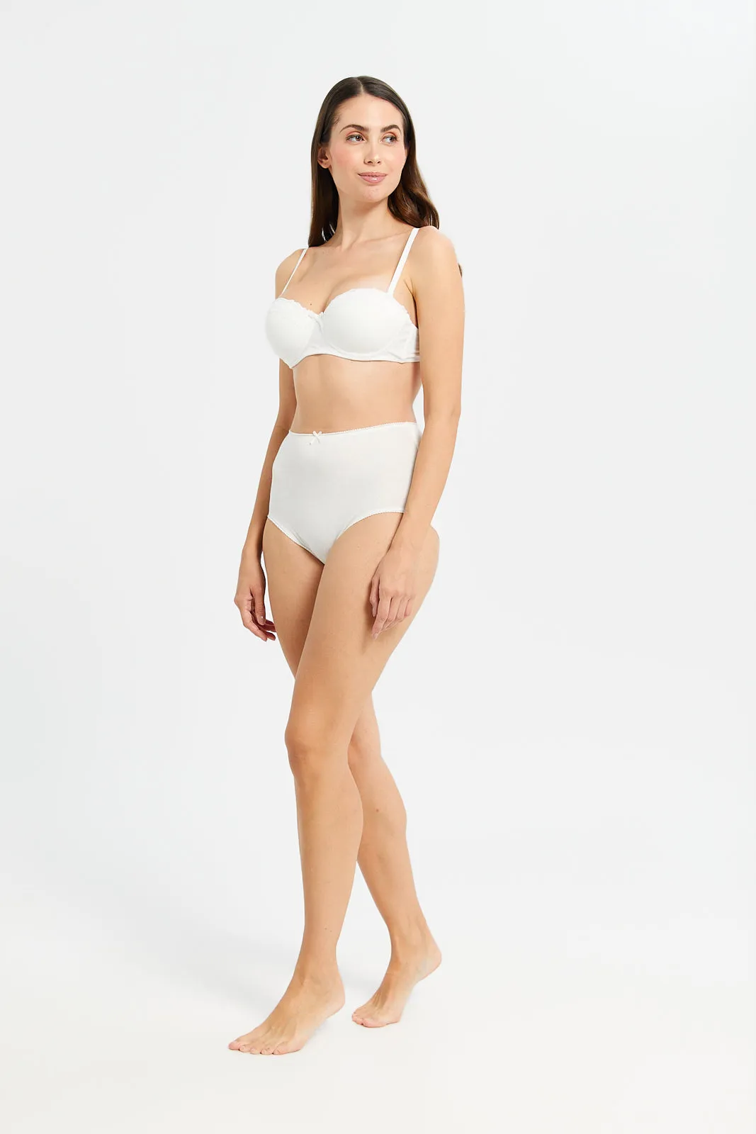 Women Yellow And Ivory Balconette Bra Set (Pack of 2)